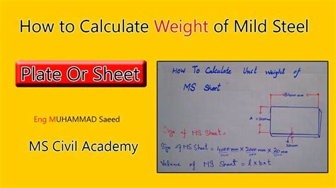 sheet metal price calculator|calculate weight of ms plate.